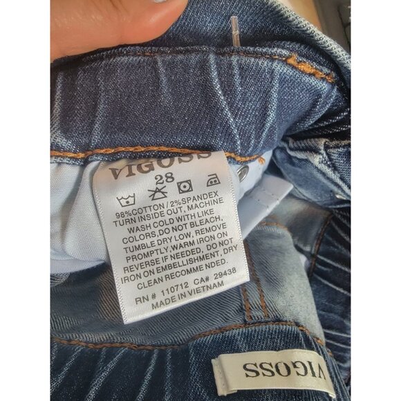 ❤️❤️❤️VIGOSS Women Jeans Size 28 High-Rise Paperbag Waist Tapered Mom Pant Blue - Picture 6 of 6